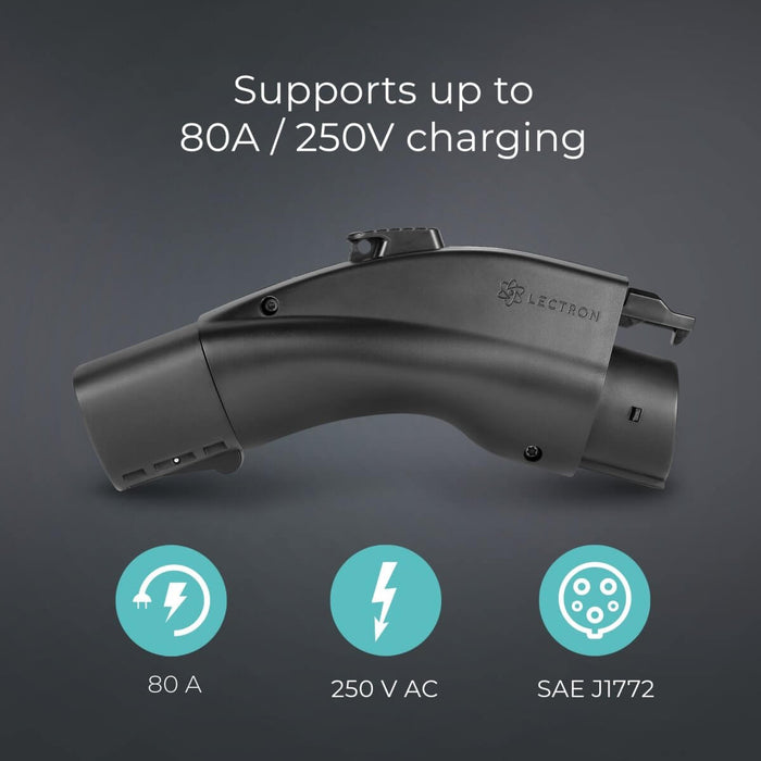Lectron Tesla to J1772 EV Adapter | 250V | 80 Amp