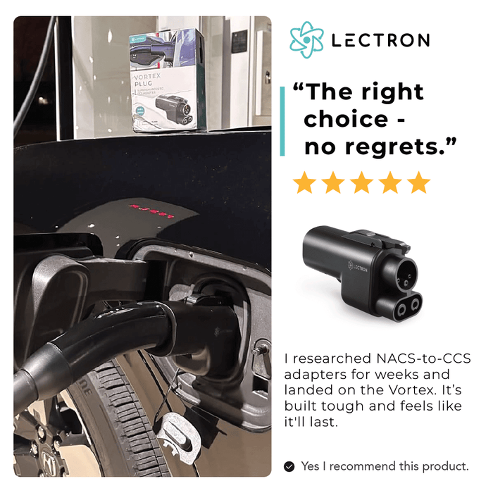 Lectron NACS to CCS Adapter | Vortex Plug | 500A | 1,000V | Compatible with Tesla Superchargers
