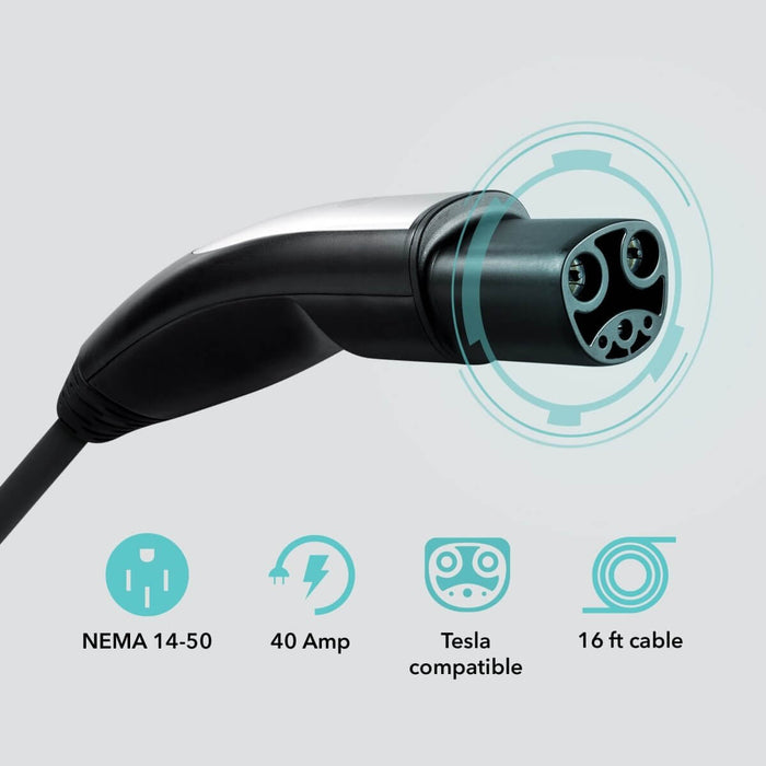 Lectron Portable Level 2 Tesla Charger + CCS to Tesla Adapter + J1772 to Tesla Adapter Bundle | 240V | 40 Amp | NEMA 14-50